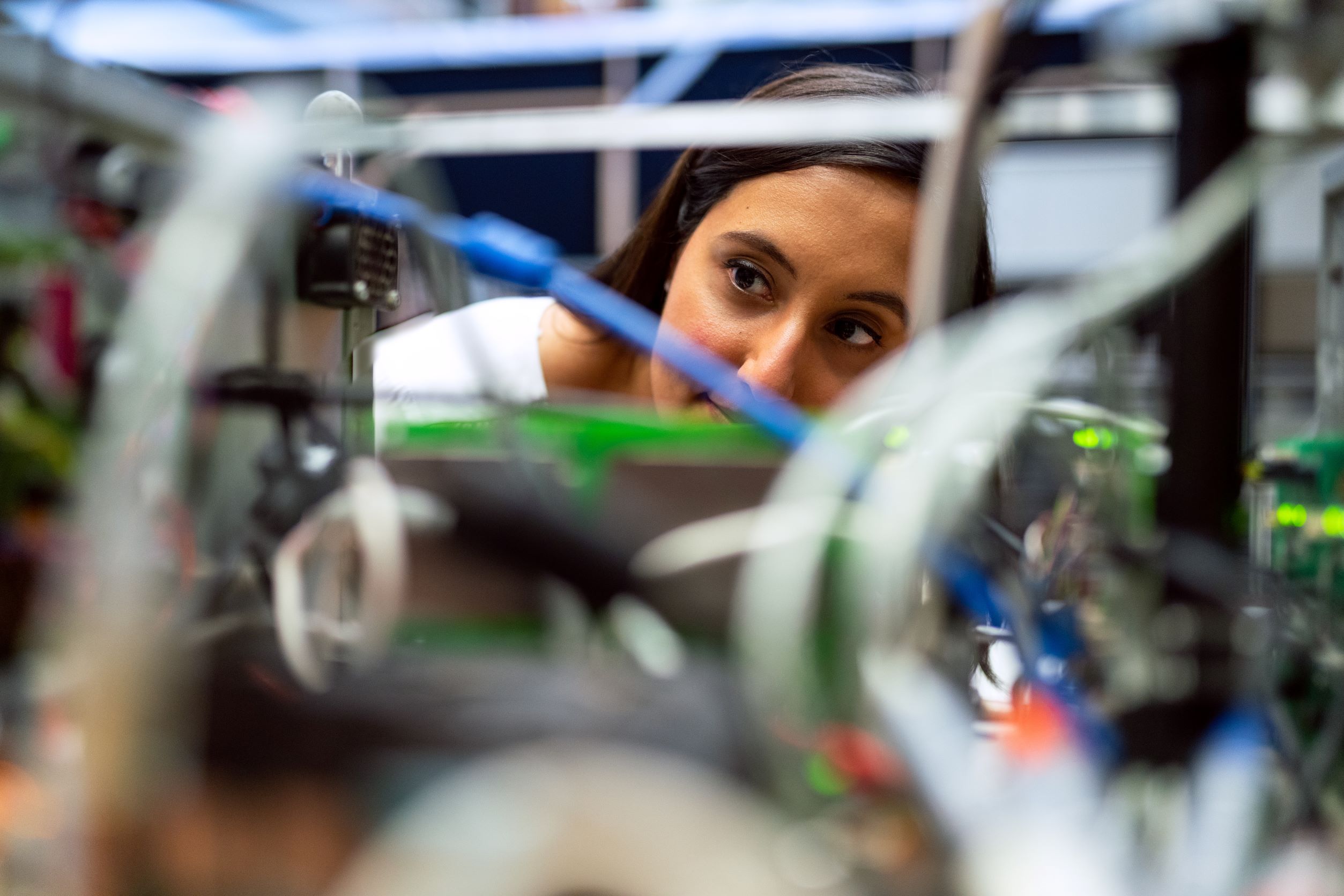 Engineers collaborating in a robotics lab